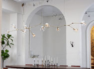 台所部屋、手のブラウン ガラス 10 ライト シャンデリアのための装飾的なホテルのシャンデリア